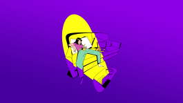 Tubi illustrations - Illustration of a girl sitting on a couch, enlightened by her laptop 