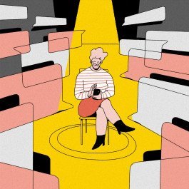 Woman phone illustration